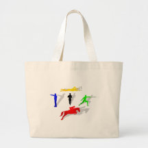 Pentathlon Fencing Shooting Swimming Jumping Run Tote Bags