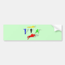 Pentathlon Fencing Shooting Swimming Jumping Run Bumper Sticker