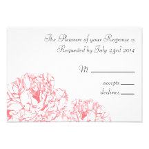 Peony RSVP Card Personalized Invitations