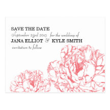 Peony Save the Date Postcards
