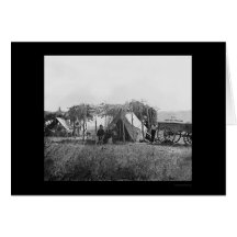 People and Wagon by the Christian Commission 1863 Greeting Cards