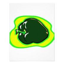 Pepper green habanero on bright yellow personalised invitation