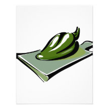 Pepper green on cutting board graphic custom announcements
