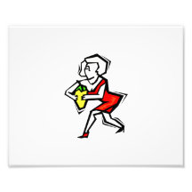 Pepper in hand of woman in red dress art photo
