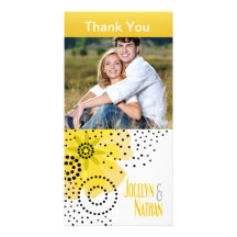 Pepper Poppies Photo Thank You yellow Photo Greeting Card