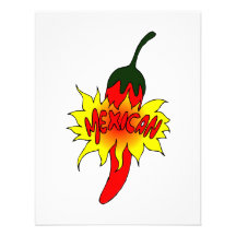 Pepper with text mexican graphic personalized announcement