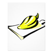 Pepper yellow on cutting board graphic personalized invitations