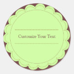 Peppermint & Brown Customisable Sticker Label