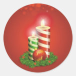 Peppermint Stripe Christmas Candles Sticker Pack