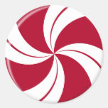 Peppermint Swirl Stripe Candy Round Sticker