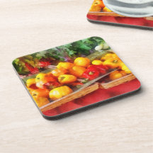 Peppers at Farmers Market Drink Coasters
