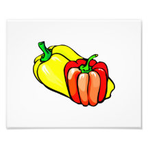 Peppers bright yellow and red graphic photograph