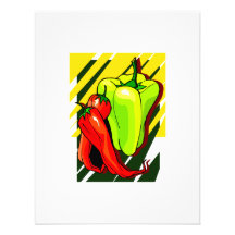 Peppers chilli and yellow on yellow bg personalised invitations