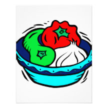 Peppers garlic in blue bowl graphic announcement