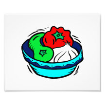 Peppers garlic in blue bowl graphic photo
