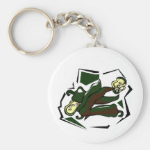 Peppers grn abstract square graphic keychain