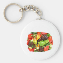 Peppers, hot and spicy photograph key chains