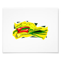 peppers scallions on yellow bg graphic art photo