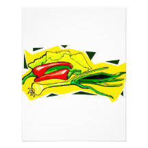 peppers scallions on yellow bg graphic personalised announcements