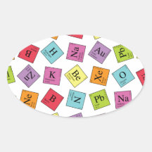 Periodic Elements Oval Stickers