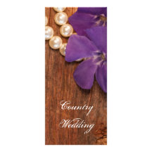 Periwinkle and Pearls Country Wedding Program Full Color Rack Card