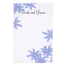 Periwinkle Blue Daisies Wedding Stationery