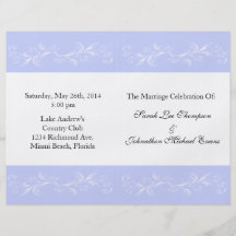 Periwinkle Wedding Programs Custom Flyer