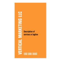 Perpendicular Orange Type Business Card