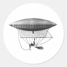 Personal Airship Round Stickers