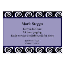 personal driver business card template