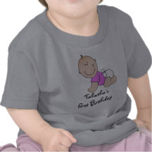 Personal First Birthday Crawling Baby Girl Tee