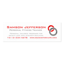 Personal fitness Trainer red business promo card Business Cards