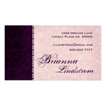 Personal Pink and Eggplant Purple Business Cards
