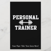 Personal Trainer Black and White Dumbell Training Custom Flyer