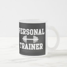 Personal Trainer Black and White Dumbell Training Mugs