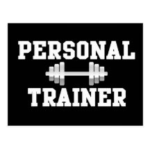 Personal Trainer Black and White Dumbell Training Post Cards