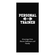 Personal Trainer Black and White Dumbell Training Rack Card Template