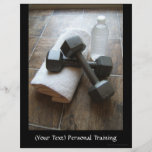 Personal Trainer or Fitness Dumbells Towel & Water Personalized Flyer