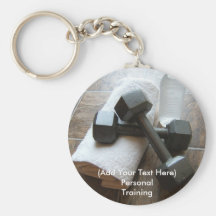 Personal Trainer or Fitness Dumbells Towel & Water Keychains