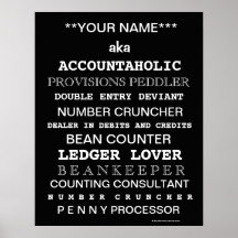 Personalisable Accountant Funny Job Titles Posters