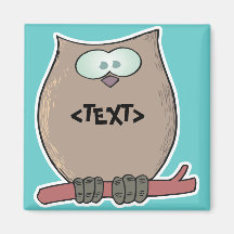 Personalise an Owl, <TEXT> Refrigerator Magnets