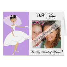 Personalise Be My Maid of Honour Photo Invitation Greeting Card