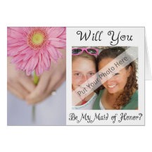 Personalise Be My Maid of Honour Photo Invitation Card