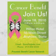 Personalise Breast Cancer Fundraising Benefit Full Color Flyer