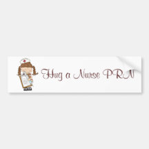 Personalise Brunette Nurse Gifts! Bumper Stickers