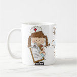 Personalise Brunette Nurse Gifts! Coffee Mugs