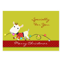 Personalise Christmas Holiday Gift Tag (Goat Kid) Business Cards