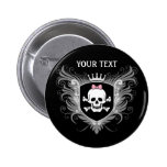 Personalise Lady Skull Crest [dark] Pin