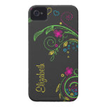 Personalise Neon Floral iPhone 4 Barely There Case Case-Mate iPhone 4 Case