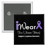 Personalise Violet Ribbon Hodgkin's Lymphoma Buttons